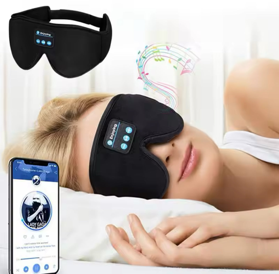 Ergonomische Schlaf Maske mit Kopfhörern