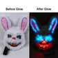 Leuchtende LED Horror-Hasen Maske