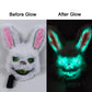 Leuchtende LED Horror-Hasen Maske