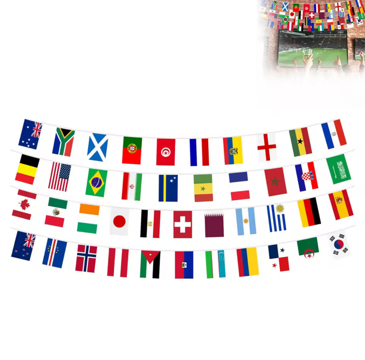 WM 2026 Fussball Länder Flaggenkette