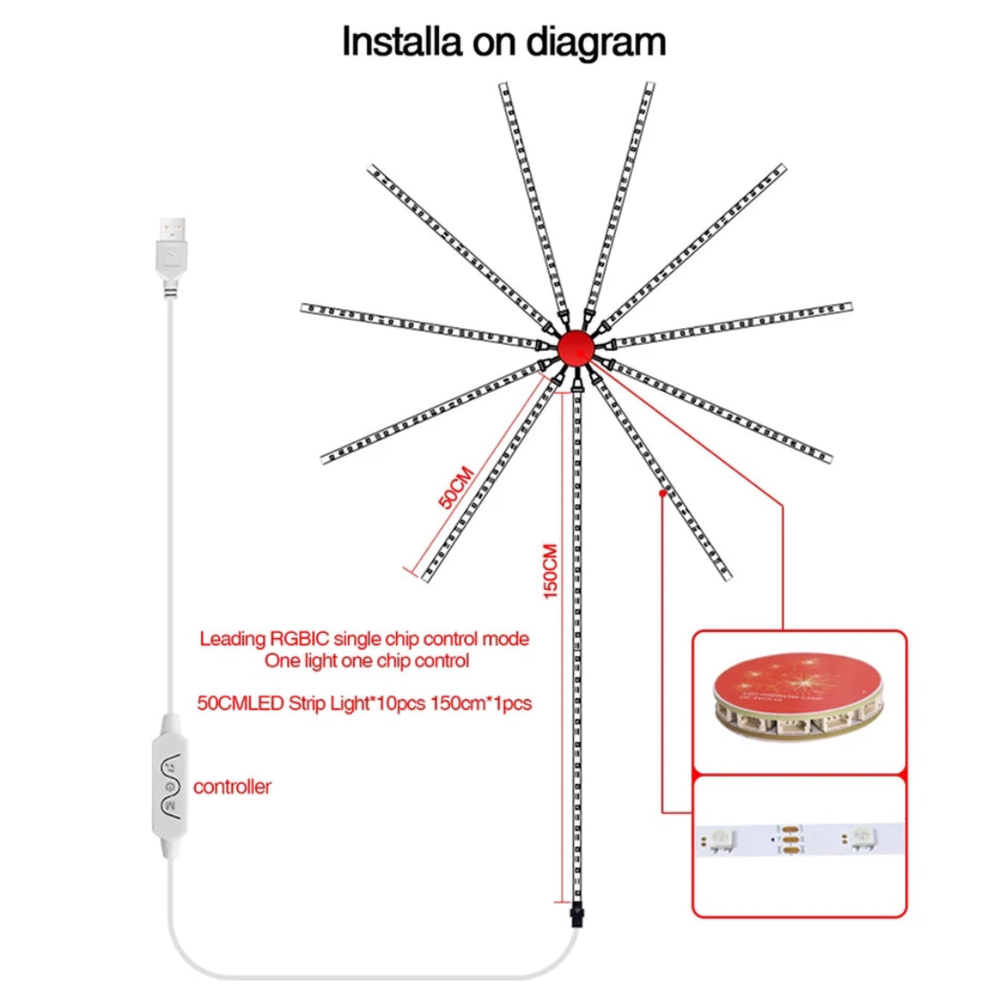 LED Feuerwerk Streifen