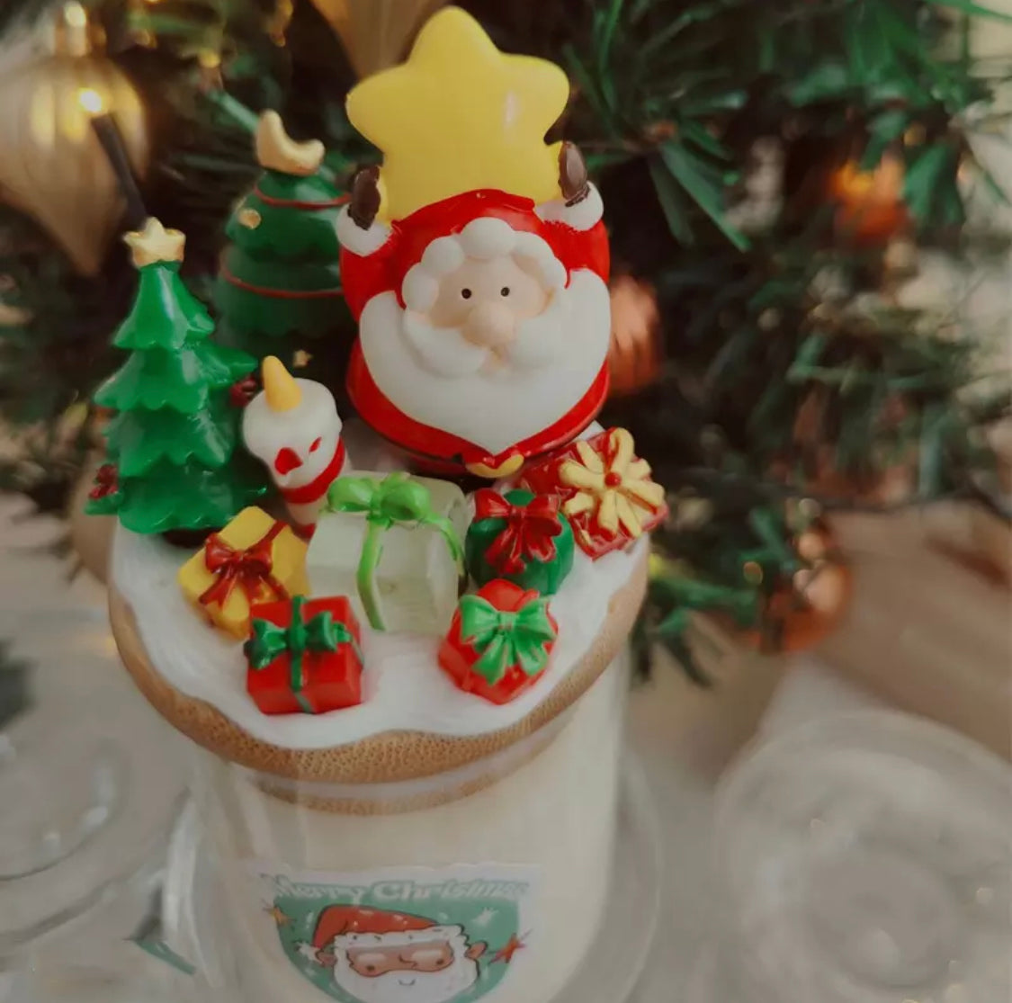 Weihnachts Duftkerze mit Deckel