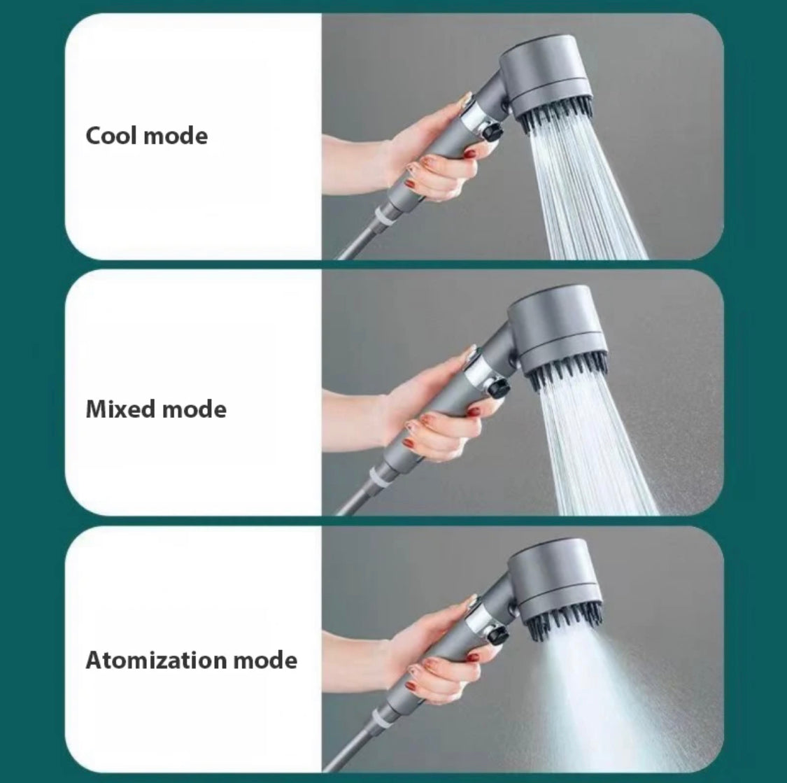 Wassersparender 4 in 1 Duschkopf